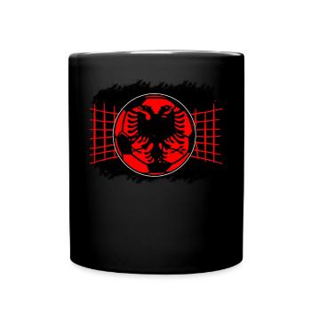 Albanien Geschenk Albania Shqiperi Fußball - Tasse einfarbig - Schwarz - Vorne
