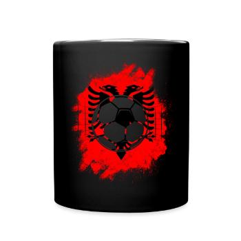 Albanien Geschenk Albania Shqiperi Fußball - Tasse einfarbig - Schwarz - Vorne