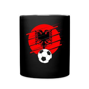 Albanien Geschenk Albania Shqiperi Fußball - Tasse einfarbig - Schwarz - Vorne