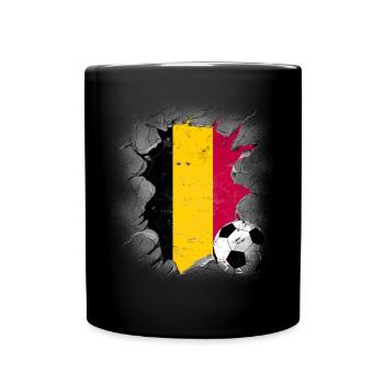 Belgien Belgique Belgie Belgium Brüssel Fußball - Tasse einfarbig - Schwarz - Vorne