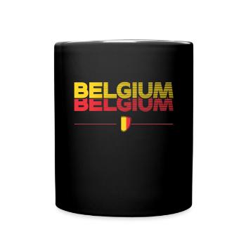 Belgien Belgique Belgie Belgium Brüssel Fußball - Tasse einfarbig - Schwarz - Vorne