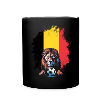 Belgien Belgique Belgie Belgium Brüssel Fußball - Tasse einfarbig - Schwarz - Vorne
