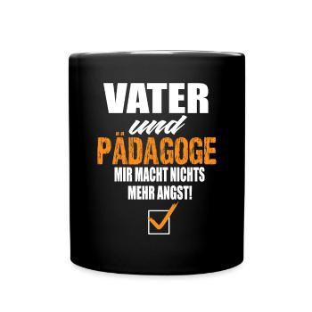 Vater und Pädagoge - Tasse einfarbig - Schwarz - Vorne
