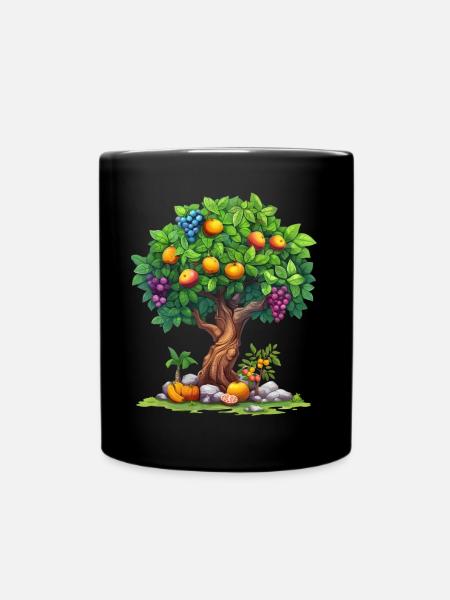 Arbre fruitier coloré avec des fruits mûrs - Mug uni - noir