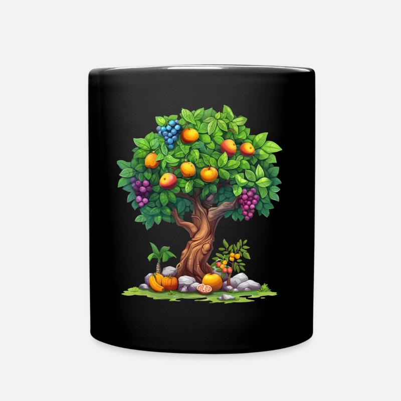 Arbre fruitier coloré avec des fruits mûrs - Mug uni - noir