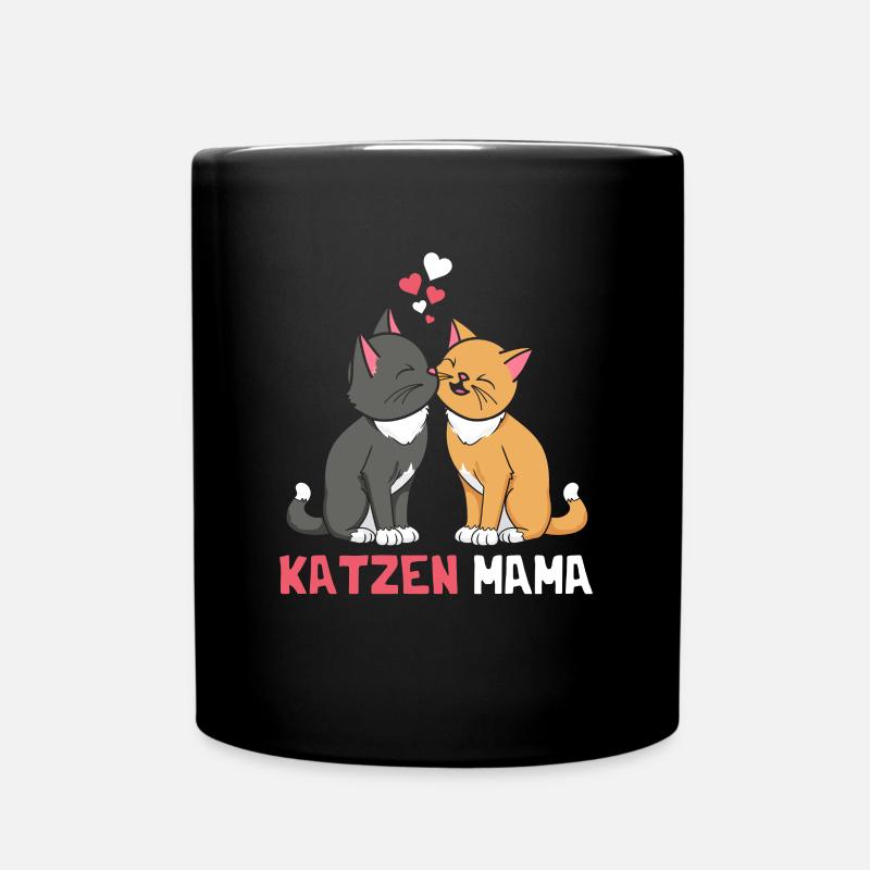 Beste Katzenmama - Tasse einfarbig - Schwarz