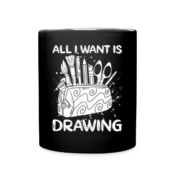 Drôle d’artiste peintre tout ce que je veux est dessin cadeau - Mug uni - noir - Devant