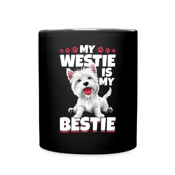 Westie West Highland White Terrier Dog Breed - Tasse einfarbig - Schwarz - Vorne