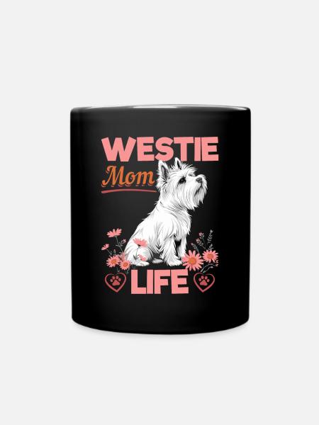 Westie West Highland White Terrier Rasa Psów - Kubek jednokolorowy - czarny
