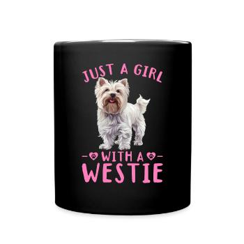 Westie West Highland White Terrier Dog Breed - Tasse einfarbig - Schwarz - Vorne