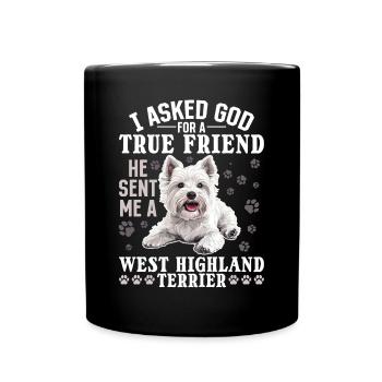 Westie West Highland White Terrier Race de chien - Mug uni - noir - Devant
