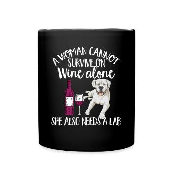 Labrador Retriever blanc Labrador Labrador blanc - Mug uni - noir - Devant