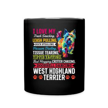 Westie West Highland White Terrier race de chien - Mug uni - noir - Devant
