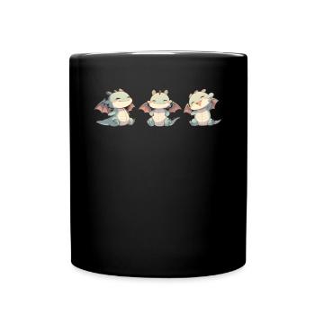 Dragon Yoga Kawaii Dragon Enfants - Mug uni - noir - Devant