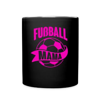 Fußball Mama - Tasse einfarbig - Schwarz - Vorne