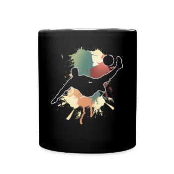 Fußball Fußballer - Tasse einfarbig - Schwarz - Vorne