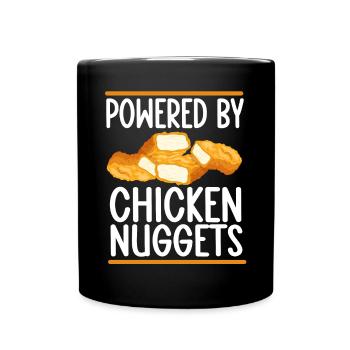 Hühnernuggets Lustiger Fastfood Nugget Liebhaber - Tasse einfarbig - Schwarz - Vorne