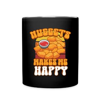 Hühnernuggets Lustiger Fastfood Nugget Liebhaber - Tasse einfarbig - Schwarz - Vorne