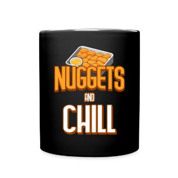 Hühnernuggets Lustiger Fastfood Nugget Liebhaber - Tasse einfarbig - Schwarz - Vorne