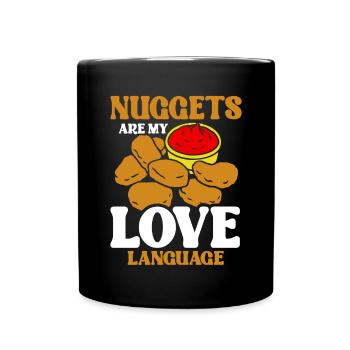 Hühnernuggets Lustiger Fastfood Nugget Liebhaber - Tasse einfarbig - Schwarz - Vorne