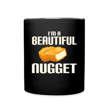 Hühnernuggets Lustiger Fastfood Nugget Liebhaber - Tasse einfarbig - Schwarz - Vorne