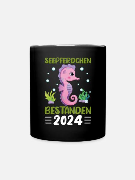 Seepferdchen bestanden 2024 Geschenk - Tasse einfarbig - Schwarz