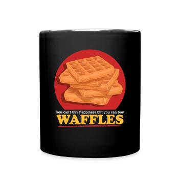 Waffles Waffle Lover Funny Waffle Gift - Full Colour Mug - black - Front