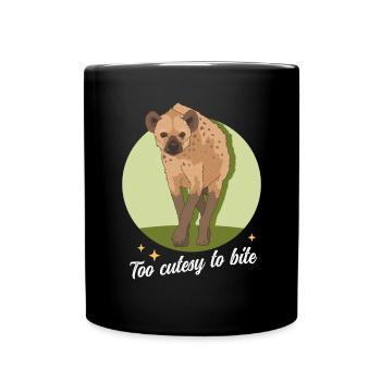 Hyäne Hyänen Tüpfelhyäne Geschenk - Tasse einfarbig - Schwarz - Vorne