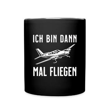 Airplane Tshirt Men's Helicopter Pilot Airplane - Full Colour Mug - black - Front