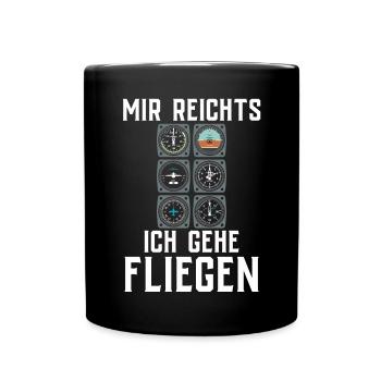 Airplane Tshirt Men's Helicopter Pilot Airplane - Full Colour Mug - black - Front