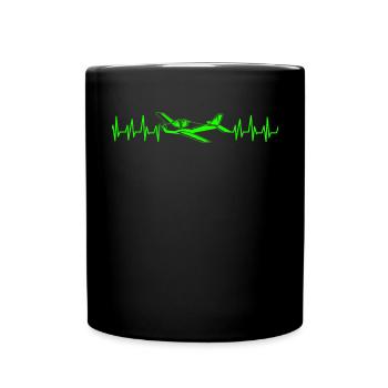 Airplane Tshirt Men's Helicopter Pilot Airplane - Full Colour Mug - black - Front