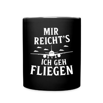 Airplane Tshirt Men's Helicopter Pilot Airplane - Full Colour Mug - black - Front