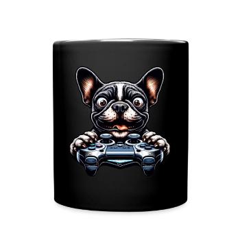 Bouledogue français et passionnés de jeux vidéo - Mug uni - noir - Devant