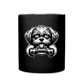 Shih Tzu chien gamers chemises game freak - Mug uni - noir - Devant
