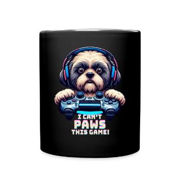 Spiele-Nerds, Shih Tzu Hundeliebhaber - Tasse einfarbig - Schwarz - Vorne
