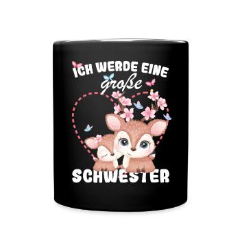 Je vais être une grande sœur en 2025 - Mug uni - noir - Devant