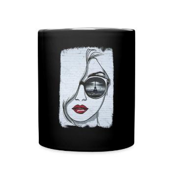 Graffiti Girl in Paris - Full Colour Mug - black - Front