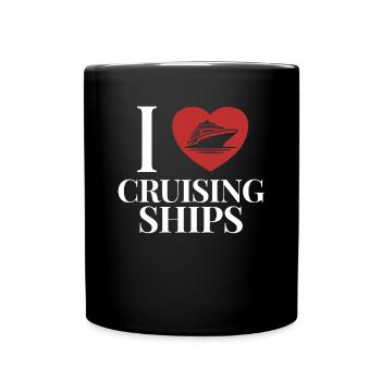 J’aime les navires de croisière Bateaux de croisière Passagers - Mug uni - noir - Devant