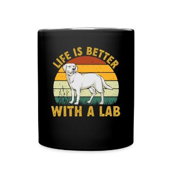 Labrador Retriever blanc Labrador Labrador blanc - Mug uni - noir - Devant