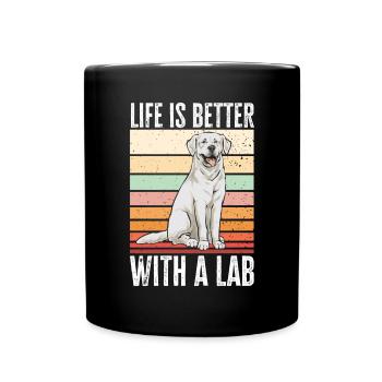 White Labrador Retriever White Lab - Full Colour Mug - black - Front