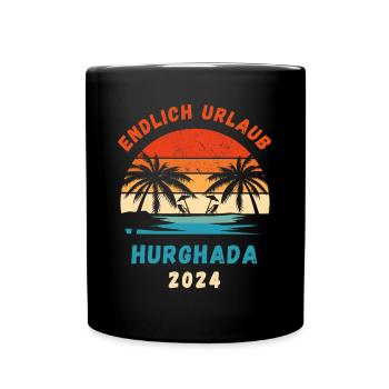 Hurghada Urlaub 2024 Ägypten Reise Idee - Tasse einfarbig - Schwarz - Vorne