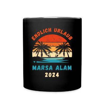 Marsa Alam Urlaub 2024 Ägypten Reise Idee - Tasse einfarbig - Schwarz - Vorne