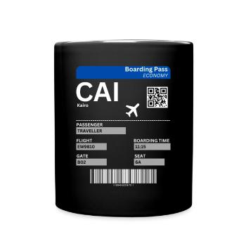 Cairo Ägypten Flugticket Kairo Urlaub Idee - Tasse einfarbig - Schwarz - Vorne