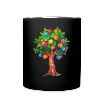 Arbre de printemps coloré avec des boules colorées - Mug uni - noir - Devant