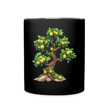 Citronnier, Idylle Naturelle, Rafraîchissement - Mug uni - noir - Devant