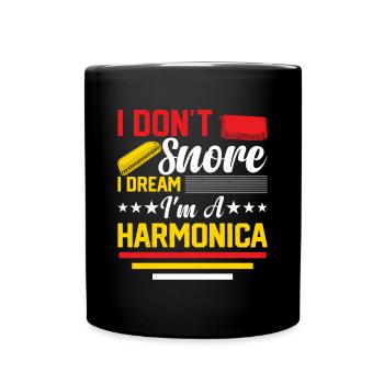 Harmonica Drôle Je Ne Ronfle Pas Je Rêve Je Suis Un Harmon - Mug uni - noir - Devant