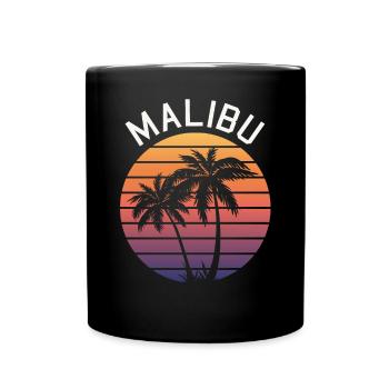 Neon Malibu Palm Retro Style - Full Colour Mug - black - Front