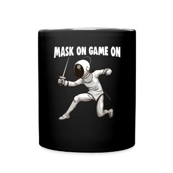 Masque Fencer Sport Design Sur Jeu Sur L’escrime De Combat - Mug uni - noir - Devant