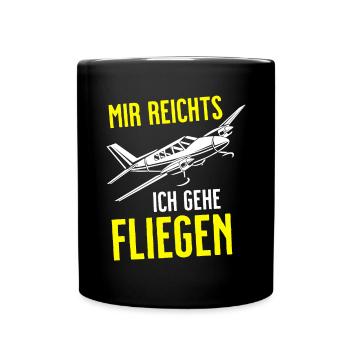 Airplane Tshirt Men's Helicopter Pilot Airplane - Full Colour Mug - black - Front