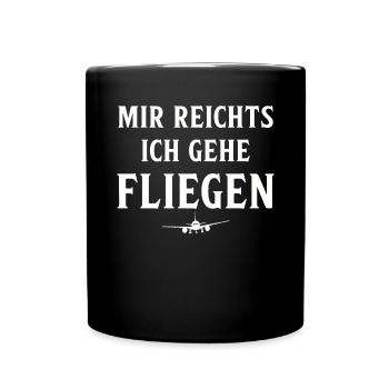 Airplane Tshirt Men's Helicopter Pilot Airplane - Full Colour Mug - black - Front